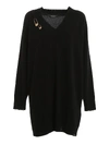 VERSACE SWEATER STYLE CASHMERE BLEND DRESS IN BLACK