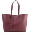 SAINT LAURENT SMOOTH LEATHER TOTE BAG IN BURGUNDY