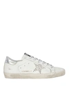 Golden Goose Superstar Distressed Leather And Suede Sneakers In White