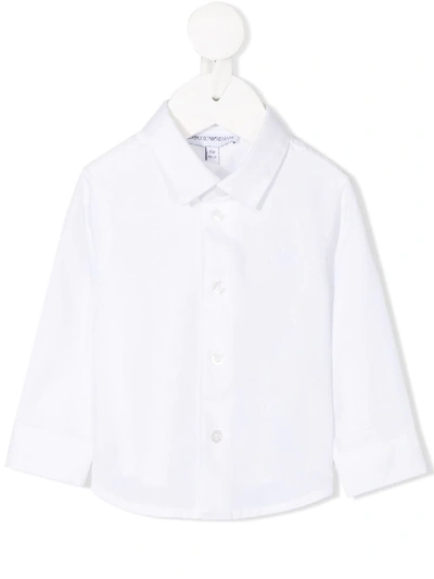 Emporio Armani Babies' Pointed Collar Regular-fit Shirt In White