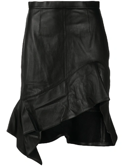 Alexander Wang Deconstructed Miniskirt With Ruffle In Black