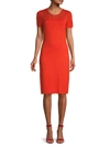 ST JOHN WOMEN'S CONTRAST KNIT SHEATH DRESS,0400012722849