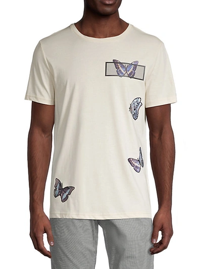 Antony Morato Butterfly-print Cotton T-shirt In Ivory