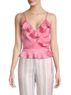 REBECCA MINKOFF CARSON RUFFLE JACQUARD TANK,0400012828141