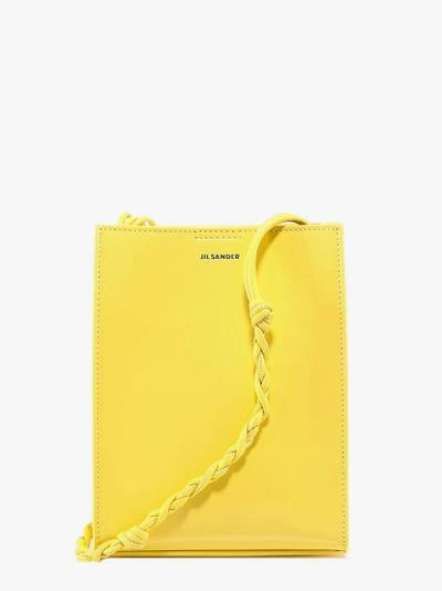 Jil Sander Logo Print Crossbody Bag In Yellow