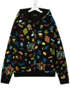 MARCELO BURLON COUNTY OF MILAN TEEN MOTIF PRINT ZIP-UP HOODIE