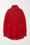 ALEXANDER MCQUEEN RIBBED WOOL AND CASHMERE-BLEND TURTLENECK SWEATER