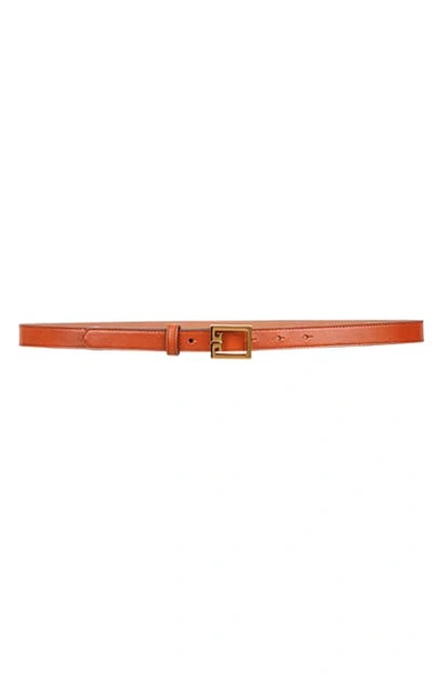 Givenchy Gv3 Leather Skinny Belt In Beige Pink