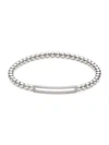 Adriana Orsini Rhodium Plated Sterling Silver Open Bar Stretch Beaded Bracelet