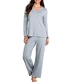 Hanro Champagne Knit Pajama Set In Grey Melange