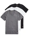 Polo Ralph Lauren Classic Fit Cotton T-shirts 3-pack In Black,grey,white