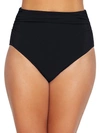 Profile By Gottex Womens Gathered Extra High Waist Swim Bottom Separates In Black