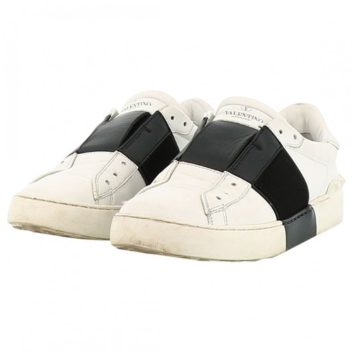 Pre-Owned Valentino Garavani Open White Leather Trainers | ModeSens