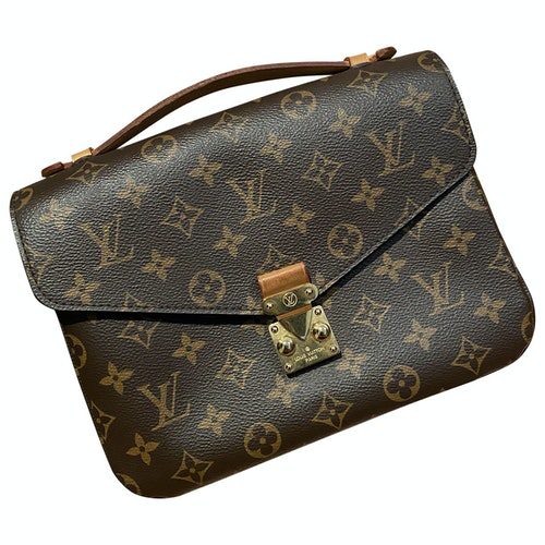 Pre-Owned Louis Vuitton Metis Brown Cloth Handbag | ModeSens
