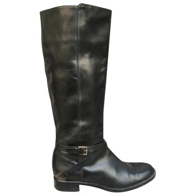 Pre-owned Fratelli Rossetti Leather Riding Boots In Black