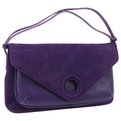Pre-owned Loewe Purple Suede Handbag