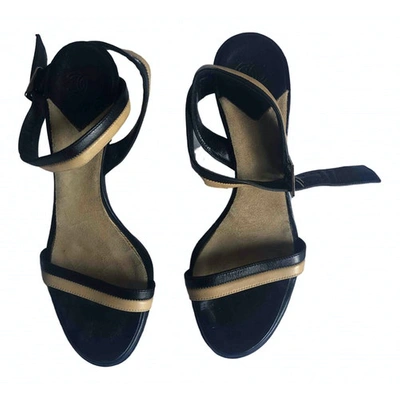 Pre-owned Chanel Leather Sandals In Black