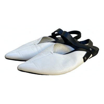 Pre-owned Celine Leather Ballet Flats In White