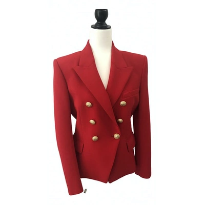 Pre-owned Balmain Red Wool Jacket