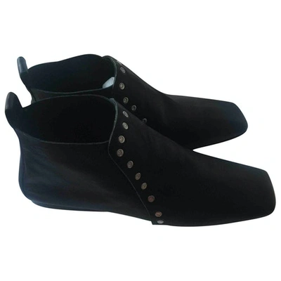 Pre-owned Celine Black Leather Ankle Boots