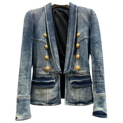 Pre-owned Balmain Blue Denim - Jeans Jacket