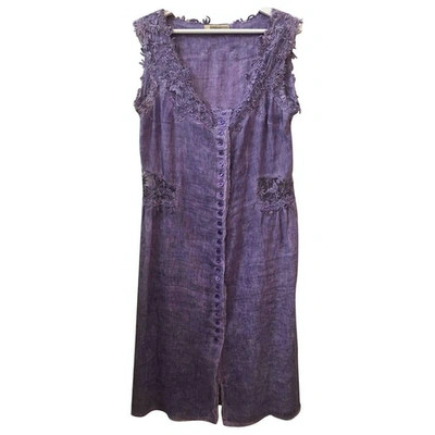 Pre-owned Ermanno Scervino Purple Linen Dress