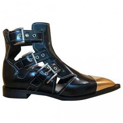 Pre-owned Alexander Mcqueen Black Leather Ankle Boots