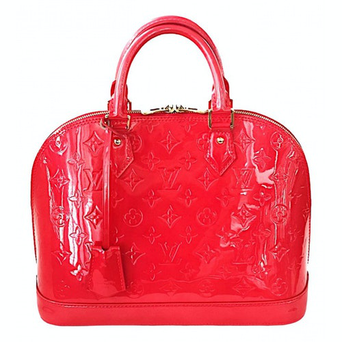 Louis Vuitton Alma Bb Red Patent Leather Handbag (Pre-Owned)