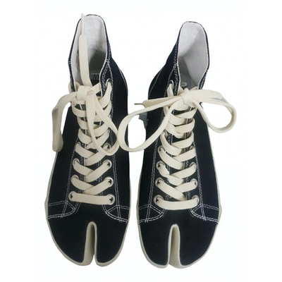 Pre-owned Maison Margiela Tabi Black Cloth Trainers