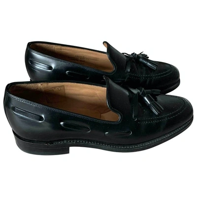 Pre-owned Loake Black Leather Flats