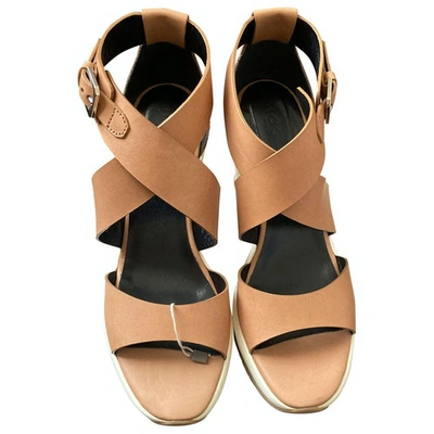 Pre-owned Hogan Camel Leather Sandals