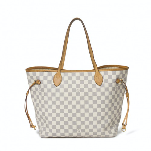 Pre-Owned Louis Vuitton Neverfull White Leather Handbag | ModeSens