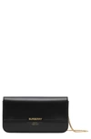 BURBERRY LEATHER WALLET WITH DETACHABLE CHAIN STRAP,8030547