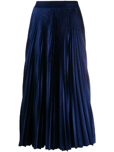 Valentino Pleated Mid-length Skirt In Blue
