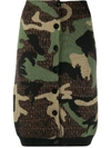 MOSCHINO CAMOUFLAGE KNITTED PENCIL SKIRT