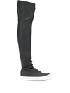 Rick Owens Drkshdw Black Over The Knee Sock Sneakers In Black