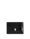 Alexander Mcqueen Skull Leather Credit Card Case In Black