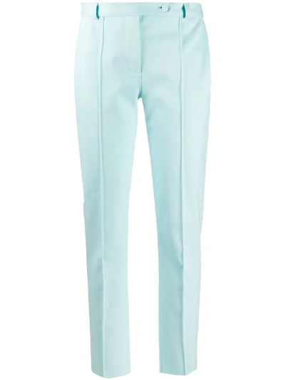 Styland Organic Cotton Tailored Trousers In Blue