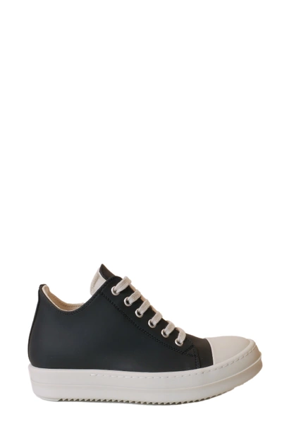 Drkshdw Lace Up Low Sneakers In Nero/bianco