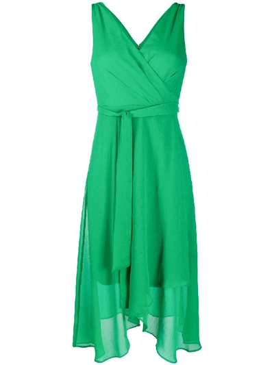 Dkny Belted Wrap Style Dress In Green