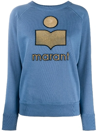 Isabel Marant Étoile Moby Logo-patch Sweatshirt In Blue