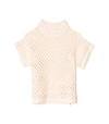 APIECE APART Ami Cropped Net Knit Top in Cream