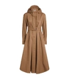 KENZO BELTED PLEATED COAT,15657596