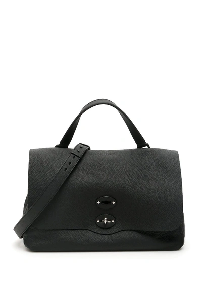 Zanellato Postina L Pura  Leather Handbag In Black