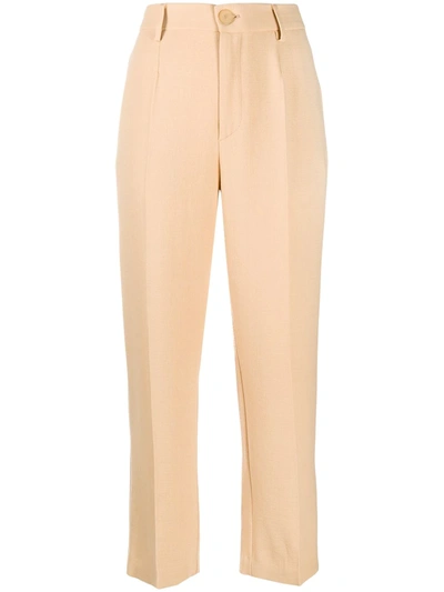 Forte Forte High-waisted Straight-leg Trousers In Neutrals