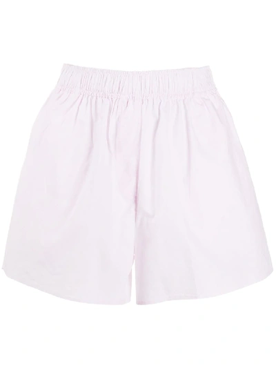 Ganni High-waist Shorts In Pink