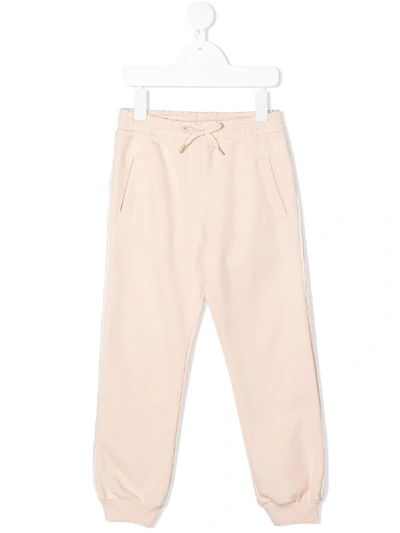 Chloé Kids' Plain Track Trousers In Pink