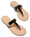 Kate Spade Cyprus Leather Thong Sandals In Black