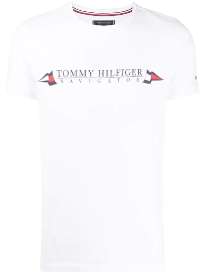 Tommy Hilfiger Logo Print T-shirt In White