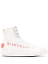 GIVENCHY LOGO PRINT HIGH-TOP SNEAKERS